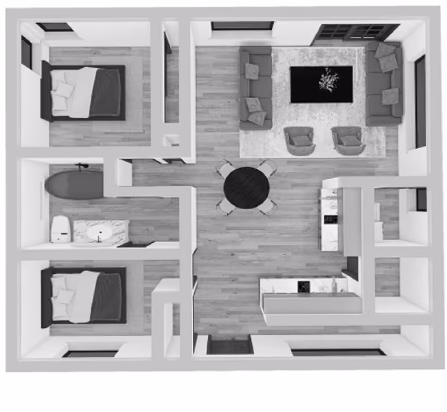 3D basic floor plan after