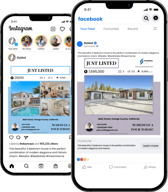 Real estate flyer maker interface