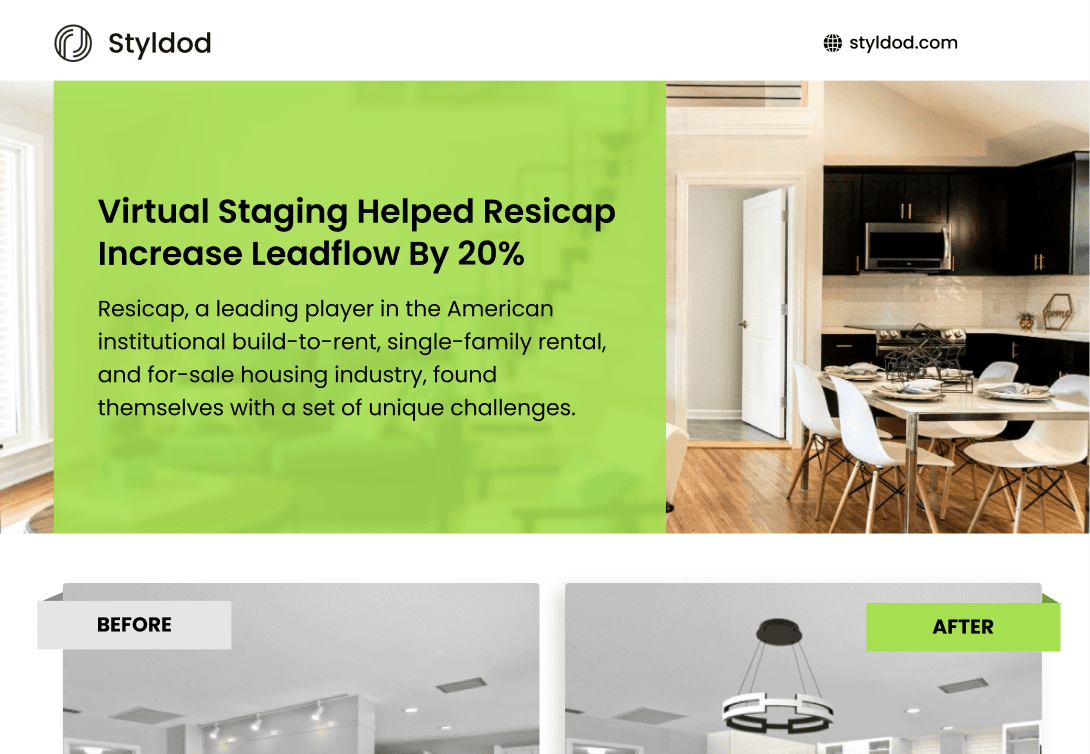 How Styldod Helped Resicap Increase Leadflow By 20% Through Scalable Virtual Staging